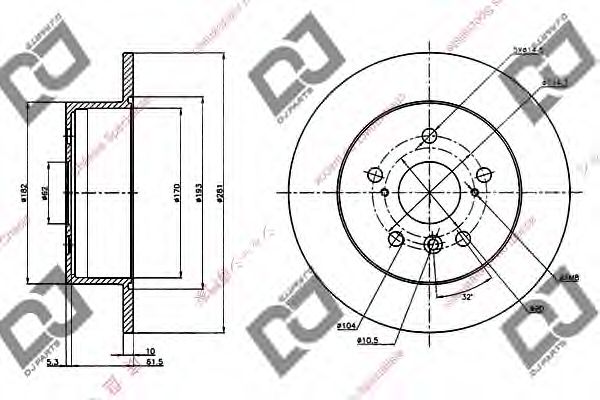 Тормозной диск DJ PARTS BD1248