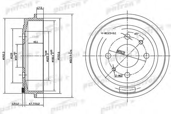 Тормозной барабан PATRON PDR1045