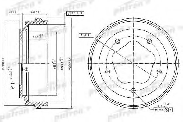 Тормозной барабан PATRON PDR1062