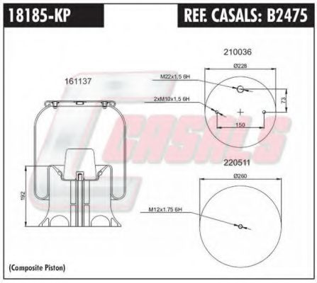 Кожух пневматической рессоры CASALS B2475