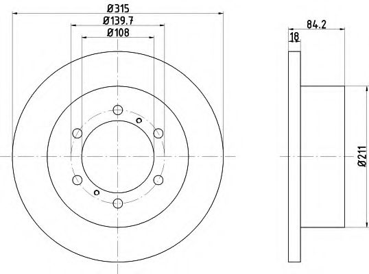 Тормозной диск HELLA PAGID 8DD 355 106-221