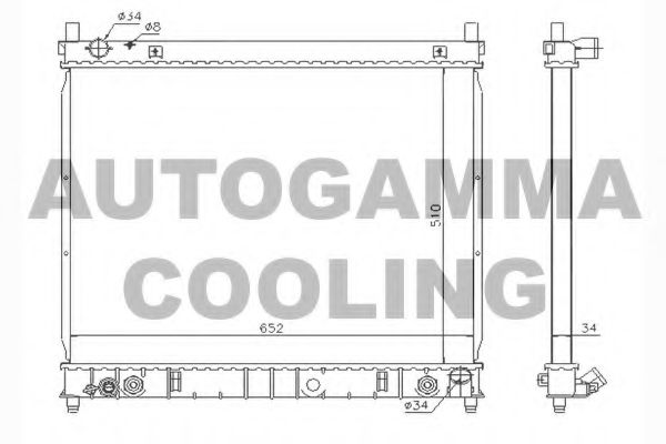 Радиатор, охлаждение двигателя AUTOGAMMA 104425