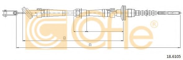 Трос, управление сцеплением COFLE 18.6105
