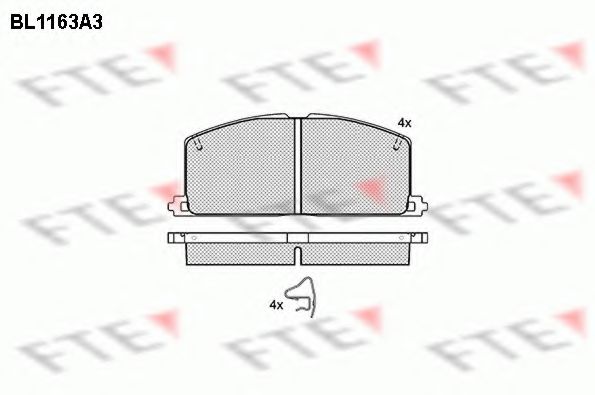 Комплект тормозных колодок, дисковый тормоз FTE BL1163A3