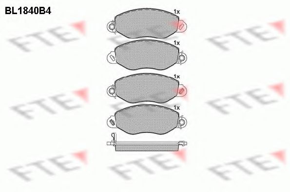 Комплект тормозных колодок, дисковый тормоз FTE BL1840B4