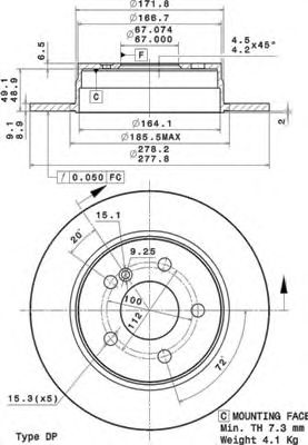 Тормозной диск BREMBO 08.A737.10