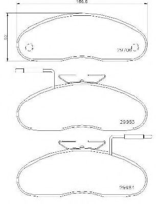 Комплект тормозных колодок, дисковый тормоз BREMBO P 56 019