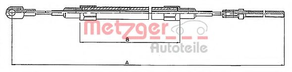 Трос, стояночная тормозная система METZGER 10.4152