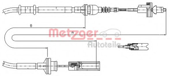 Трос, управление сцеплением METZGER 4626