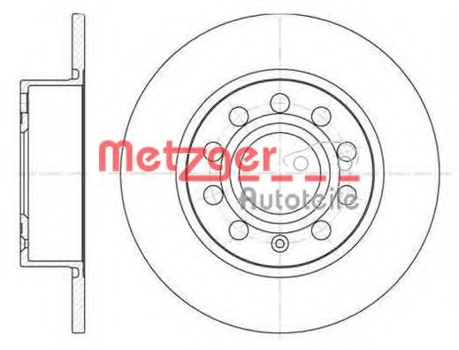 Тормозной диск METZGER 14861 V