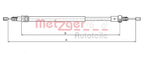 Трос, стояночная тормозная система METZGER 10.6776