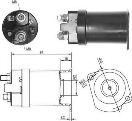 Тяговое реле, стартер MAGNETI MARELLI 940113050377
