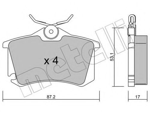 Комплект тормозных колодок, дисковый тормоз METELLI 22-0100-5