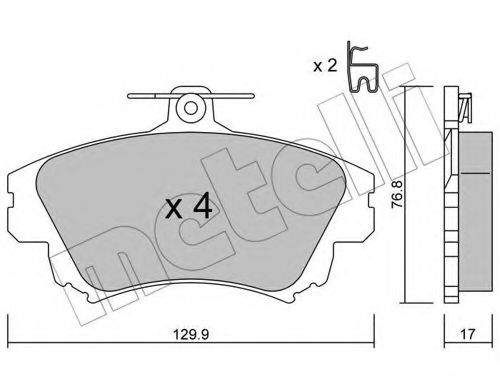 Комплект тормозных колодок, дисковый тормоз METELLI 22-0286-0