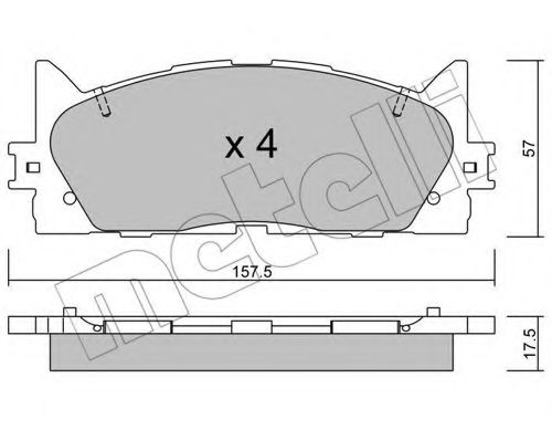 Комплект тормозных колодок, дисковый тормоз METELLI 22-0882-0