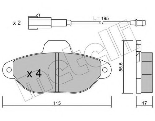 Комплект тормозных колодок, дисковый тормоз METELLI 22-0159-3