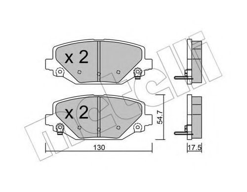 Комплект тормозных колодок, дисковый тормоз METELLI 22-0947-0