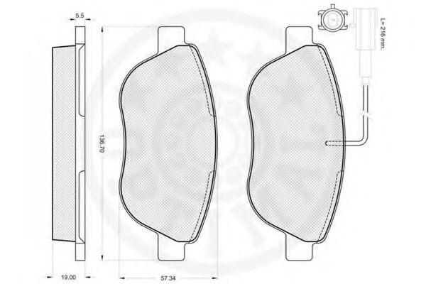 Комплект тормозных колодок, дисковый тормоз OPTIMAL 23710