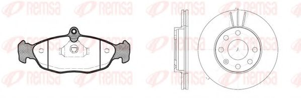 Комплект тормозов, дисковый тормозной механизм REMSA 8393.02