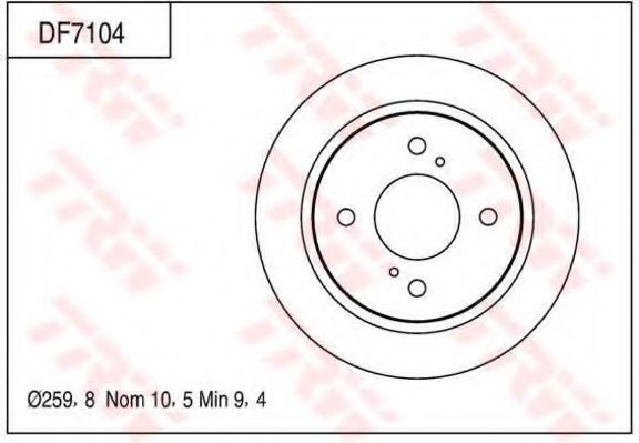 Тормозной диск TRW DF7104