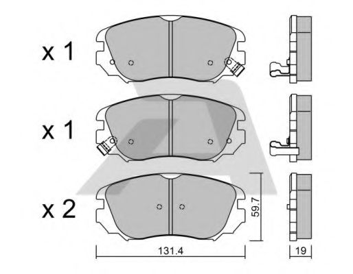 Комплект тормозных колодок, дисковый тормоз AISIN BPOP-1010