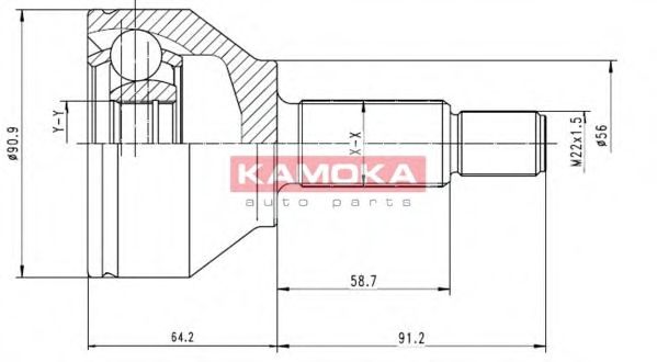 Шарнирный комплект, приводной вал KAMOKA 6040