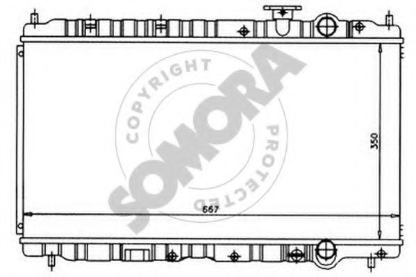 Радиатор, охлаждение двигателя SOMORA 124140
