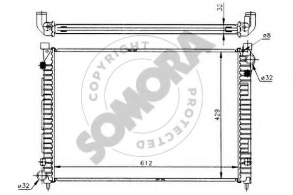 Радиатор, охлаждение двигателя SOMORA 150140
