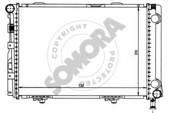 Радиатор, охлаждение двигателя SOMORA 170446