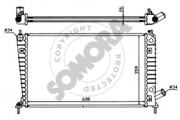 Радиатор, охлаждение двигателя SOMORA 272140