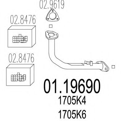 Труба выхлопного газа MTS 01.19690