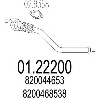 Труба выхлопного газа MTS 01.22200