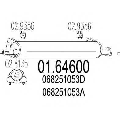Глушитель выхлопных газов конечный MTS 01.64600