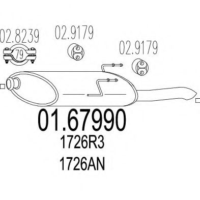 Глушитель выхлопных газов конечный MTS 01.67990