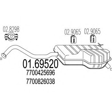 Глушитель выхлопных газов конечный MTS 01.69520