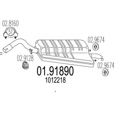 Глушитель выхлопных газов конечный TIMAX 230577