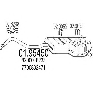 Глушитель выхлопных газов конечный MTS 01.95450