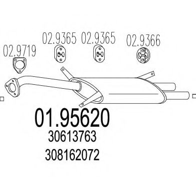 Глушитель выхлопных газов конечный ROSI 13749