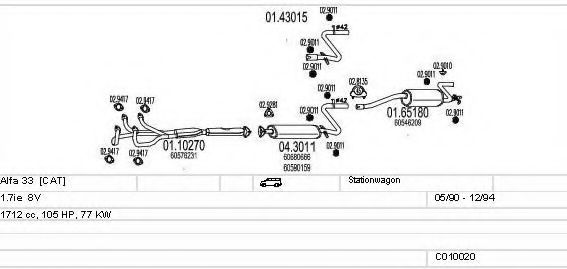 Система выпуска ОГ MTS C010020000282