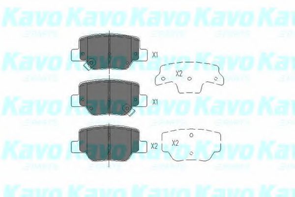 Комплект тормозных колодок, дисковый тормоз KAVO PARTS KBP-9115