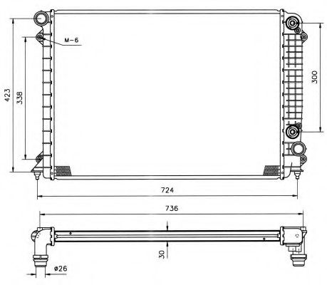 Радиатор, охлаждение двигателя NRF 51579