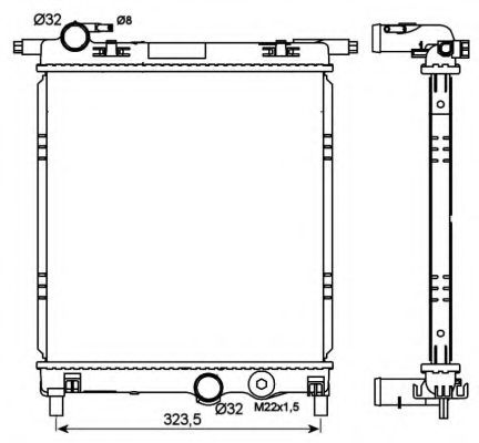 Радиатор, охлаждение двигателя NRF 53101