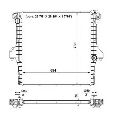 Радиатор, охлаждение двигателя NRF 56025
