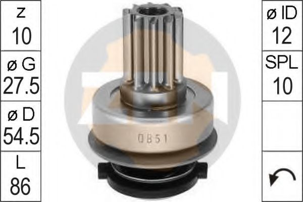 Привод с механизмом свободного хода, стартер ERA 1836