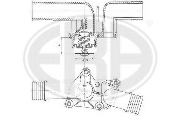 Термостат, охлаждающая жидкость ERA 350247