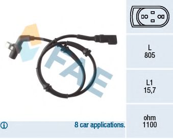 Датчик, частота вращения колеса FAE 78041