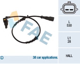 Датчик, частота вращения колеса FAE 78219