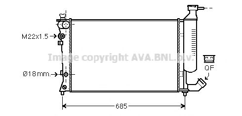 Радиатор, охлаждение двигателя AVA QUALITY COOLING CN2156