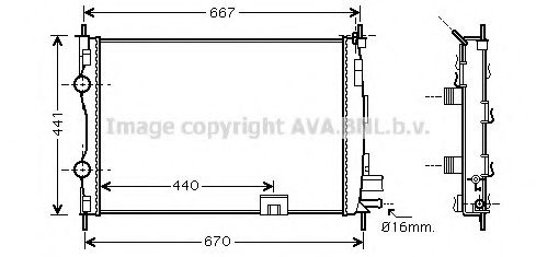 Радиатор, охлаждение двигателя AVA QUALITY COOLING DNA2287