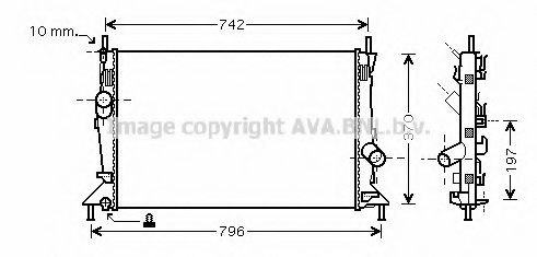 Радиатор, охлаждение двигателя AVA QUALITY COOLING FDA2369